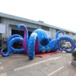 Personalized 12x4 Meters Pvc Giant Inflatable Octopus For Dj Show Large Party Toy