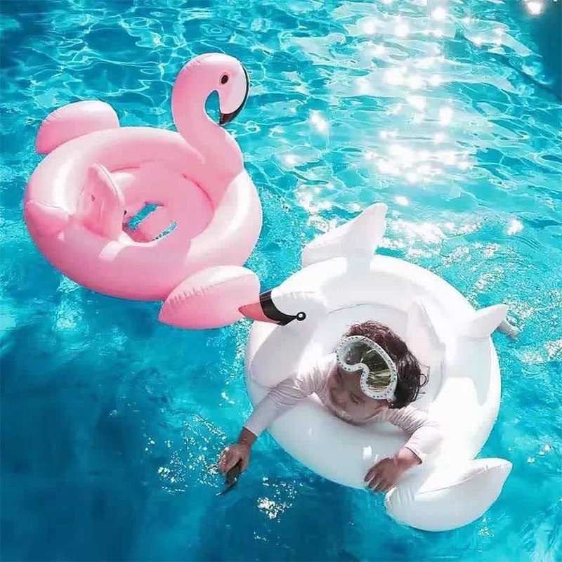 Unicorn And Flamingo Inflatable Baby Pool Floats Swan Rideon Kids Swim Rings Water Party Toys For Children - 11