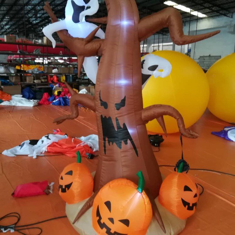 4m Haunted Halloween Inflatable Archway Led Lighted Yard Decor With Ghost Owl And Tree - 4