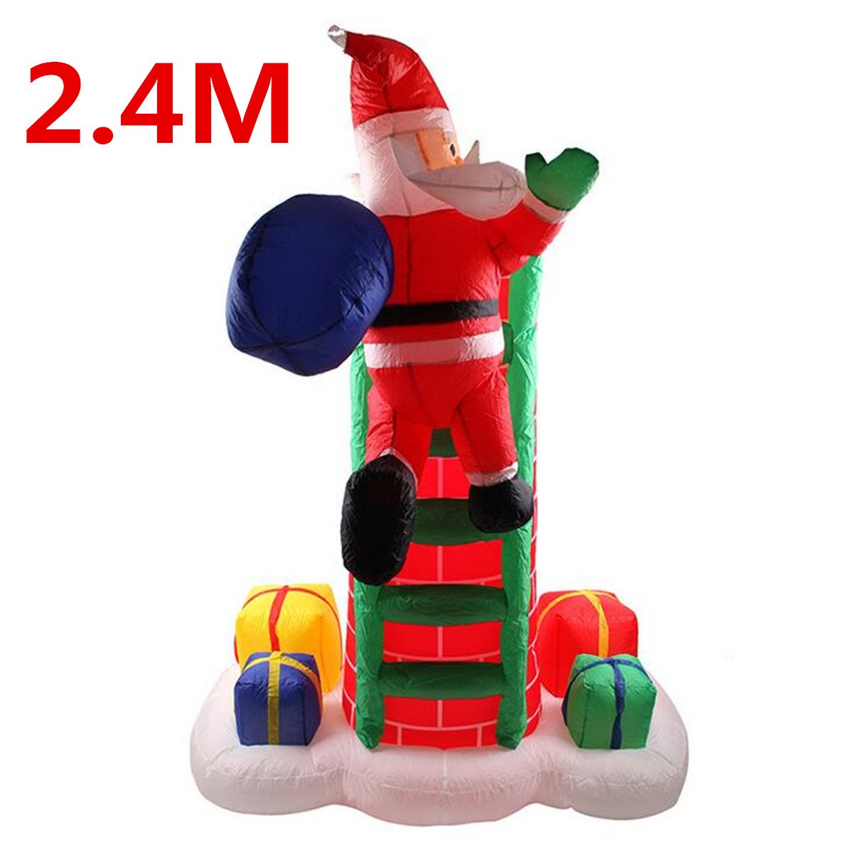 4m Inflatable Santa Claus Ladder Electric Waterproof Pu Outdoor Garden Christmas Decoration Toy - 2