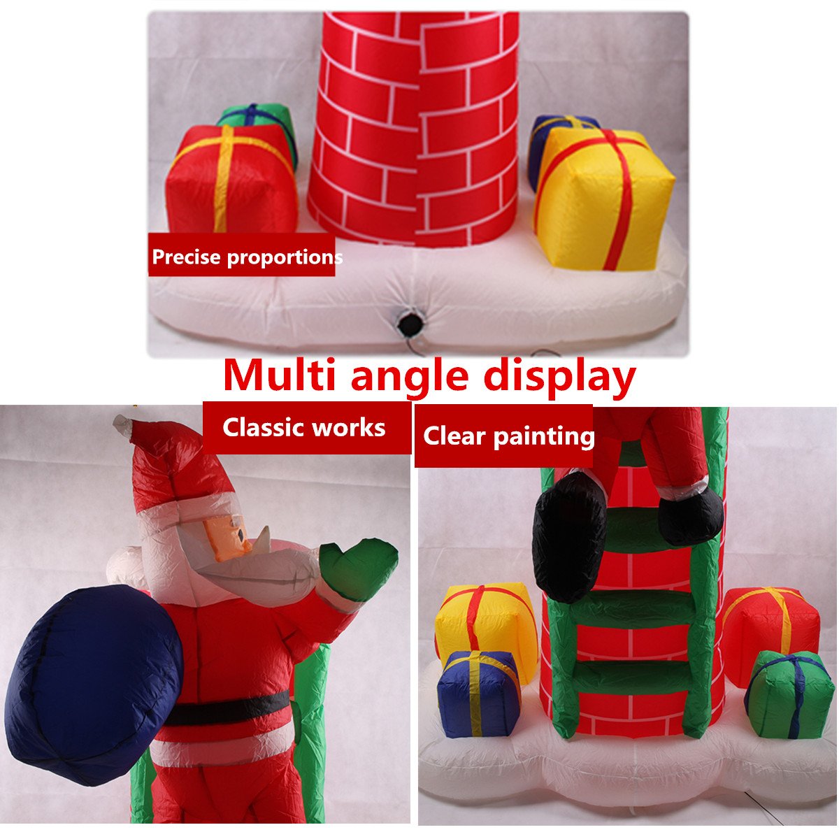 4m Inflatable Santa Claus Ladder Electric Waterproof Pu Outdoor Garden Christmas Decoration Toy - 4