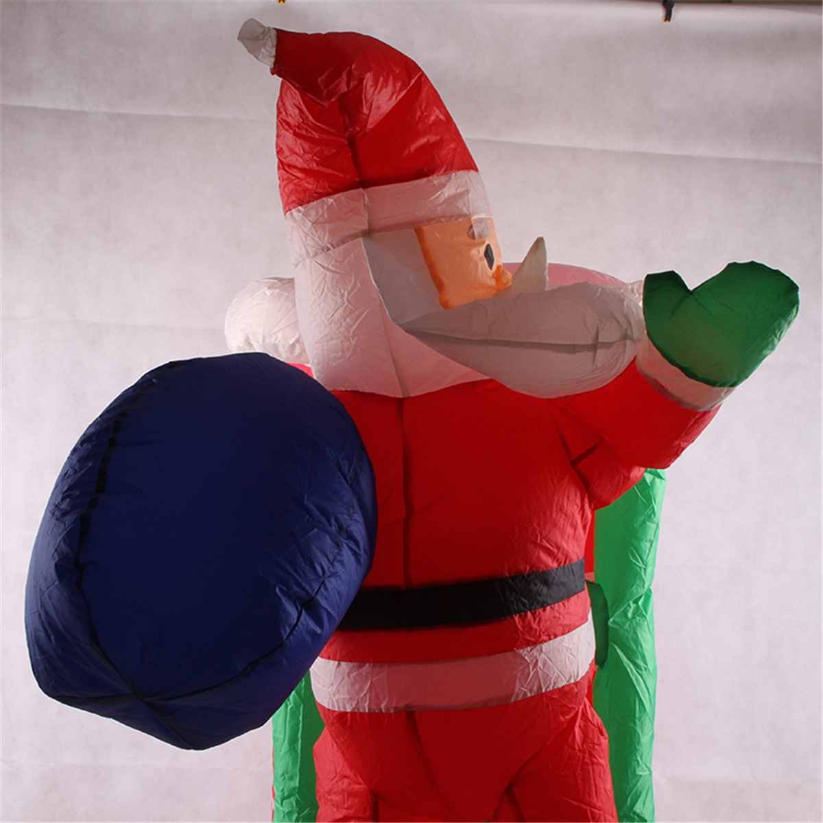 4m Inflatable Santa Claus Ladder Electric Waterproof Pu Outdoor Garden Christmas Decoration Toy - 5