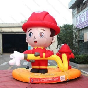 Customized 3 2m High Inflatable Fireman Cartoon Model For Event Advertising -inflatable Toy