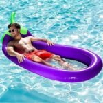 254cm Eggplant Inflatable Pool Floats Raft Swimming Ring Lounge Chair Water Floating Toys Fun Toy Kids - 2
