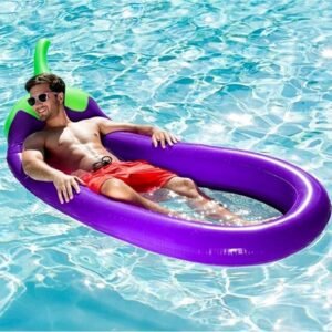 254cm Eggplant Inflatable Pool Floats Raft Swimming Ring Lounge Chair Water Floating Toys Fun Toy Kids - 2