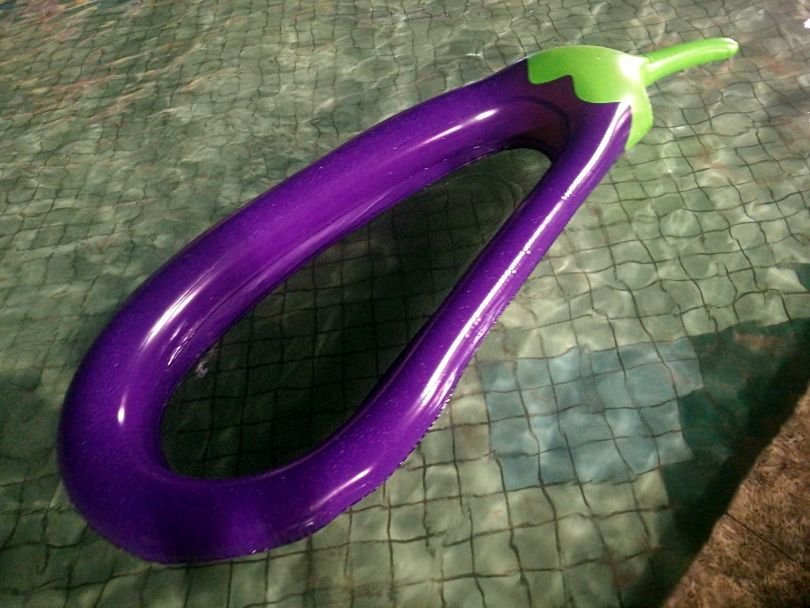 Deluxe 254cm Inflatable Eggplant Pool Float Kids Water Toy Swimming Ring Lounge Chair Fun Floating Raft - 4