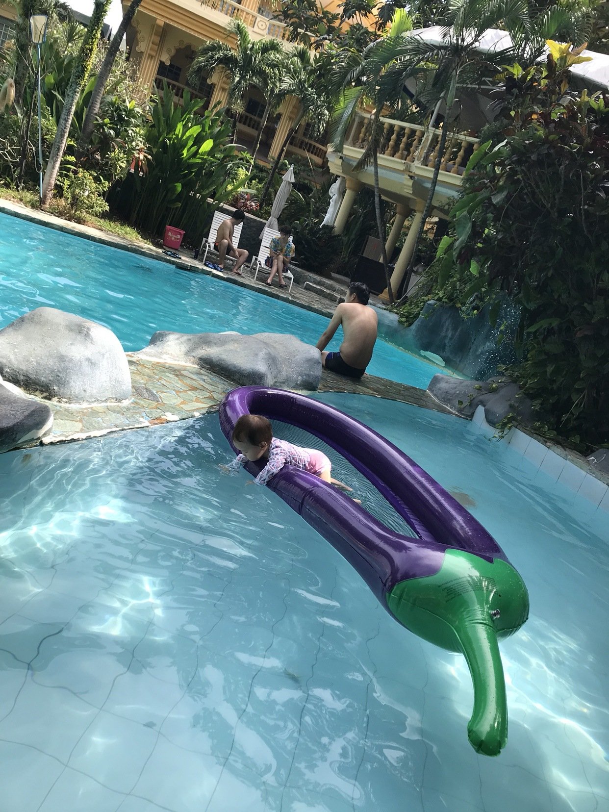 Deluxe 254cm Inflatable Eggplant Pool Float Kids Water Toy Swimming Ring Lounge Chair Fun Floating Raft - 6