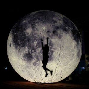 Full Printing 8m Inflatable Moon Balloon Giant Lighting Ball For Events With Customized Size