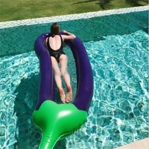 270cm Inflatable Swim Ring Eggplant Floating Bed Water Float Boat Summer Row - 2