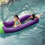 270cm Inflatable Swim Ring Eggplant Floating Bed Water Float Boat Summer Row