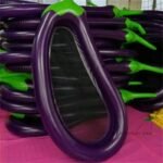 270cm Inflatable Swim Ring Eggplant Floating Bed Water Float Boat Summer Row - 6