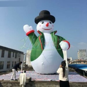 8m H Customized Christmas Balloon Inflatable Snowman Model Snow Man Replica Standing For Advertising On Festival