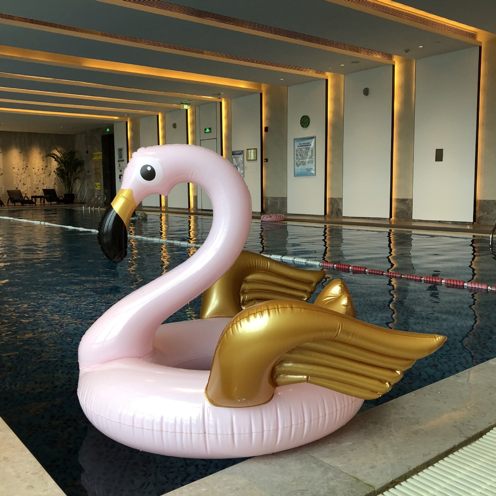 Deluxe Giant Goldwinged Swan Inflatable Float Swimming Circle Ring For Adults Kids Water Party Toy - 9