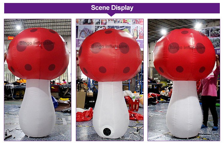 Led Illuminated 2mh Inflatable Mushroom Cartoon Design Ideal For Theme Park Decorations And Interactive Play Toy - 2
