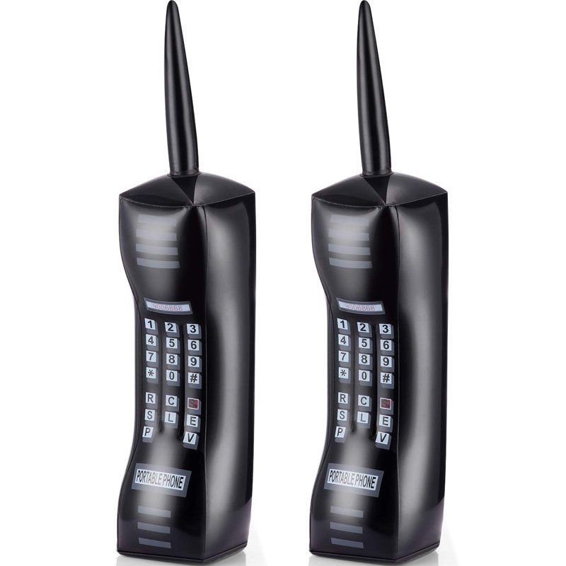 2pcs 80s 90s Retro Inflatable Mobile Phone Props Party Decorations Dress Accessory Photo Booth Toy - 2