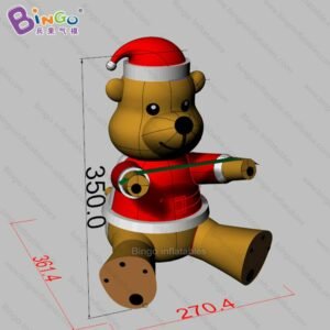 3 5m Tall Inflatable Christmas Bear Brown 11 5ft Sitting Teddy Bear- Toy - 2