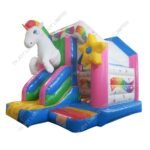 Air Horse Inflatable Bouncer Castle With Slide For Beautiful Bouncy Jumping House Kids