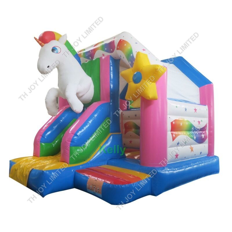 Air Horse Inflatable Bouncer Castle With Slide For Beautiful Bouncy Jumping House Kids