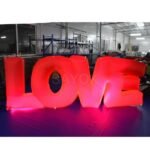 Sayok L3 1xh1 2m Red Color Inflatable Alphabet Love Letter With Led Light For Wedding Valentine's Day