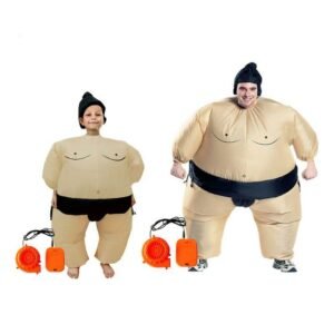 Sumo Wrestler Costume Inflatable Suit Blow Up Outfit Cosplay Halloween Carnival Party Dress For Girls Boys Man Woman