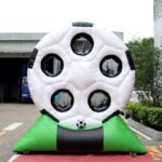 Pvc 3 1 3mh Inflatable Football Goal 5 Target Holes Soccer Dart Board Toy