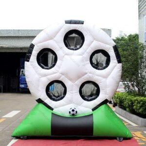 Pvc 3 1 3mh Inflatable Football Goal 5 Target Holes Soccer Dart Board Toy