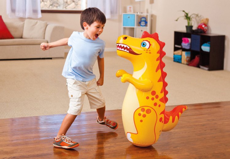 38inch 3d Inflatable Dinosaur Bop Bag Interactive Punching Toy For Kids Boys Girls Large Tumbler Toy - 2