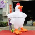 3m High Inflatable White Rooster Balloon Animals Series Toys For Fun Kids - 2