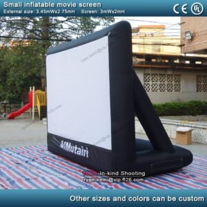 3m Front Rear Projection Inflatable Movie Screen Small Film Yard Party Tv Air Cinema With Blower - 2