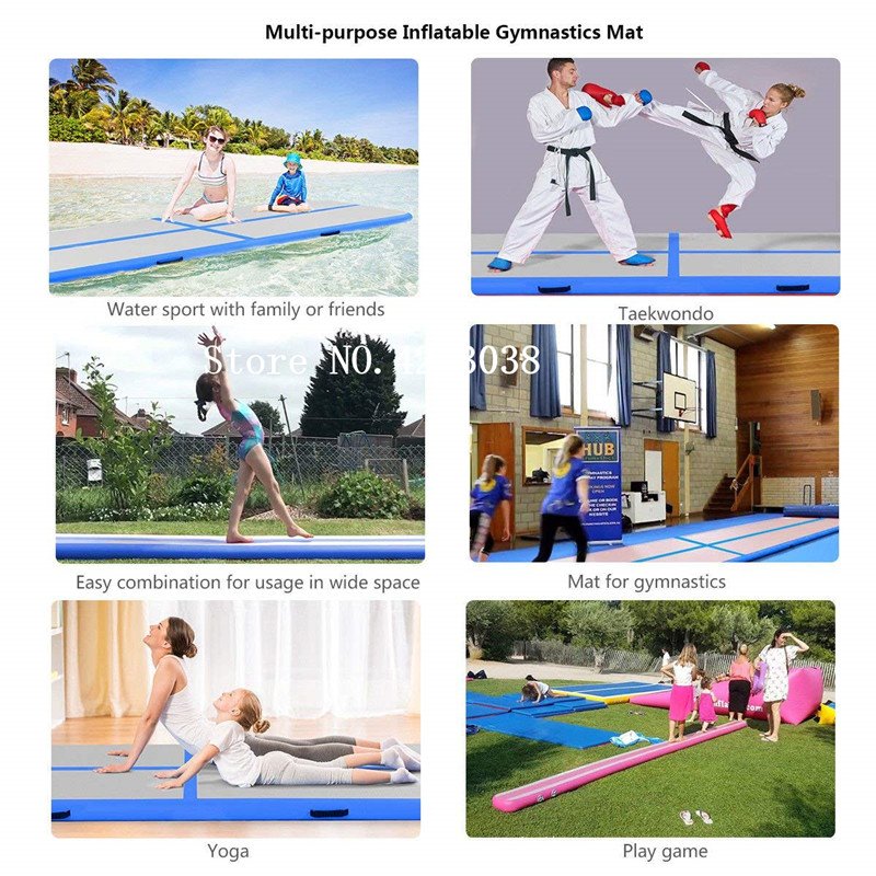 3m Inflatable Air Track Gymnastics Mat Taekwondo Flip Trampoline Yoga Multifunctional Household Sports Equipment - 9