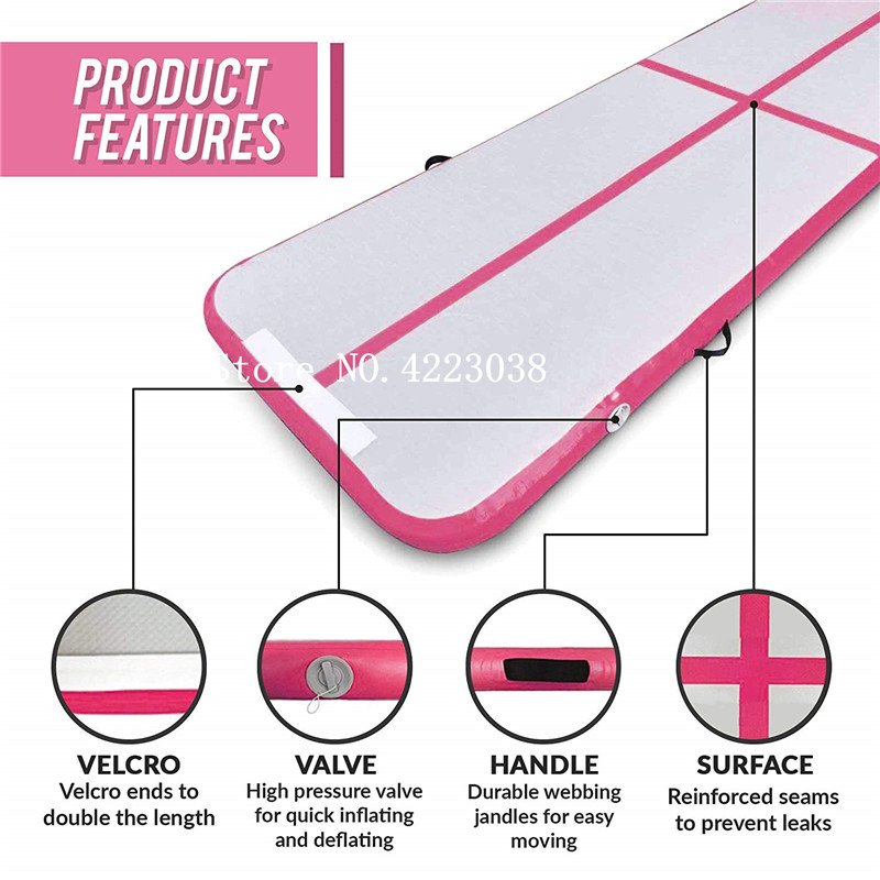 3m Inflatable Air Track Gymnastics Mat Taekwondo Flip Trampoline Yoga Multifunctional Household Sports Equipment - 2