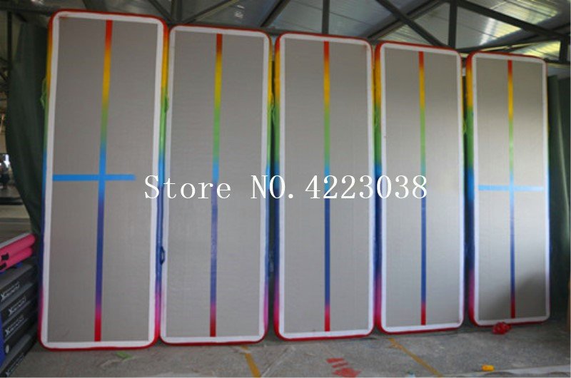 3m Rainbow Gymnastics Airtrack Tumbling Mat Home Training Trampoline With Electric Pump For Cheerleading Beach Use - 6 3m Rainbow Gymnastics Airtrack Tumbling Mat Home Training Trampoline With Electric Pump For Cheerleading Beach Use - 6