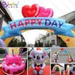 4x3m High Inflatable Birthday Arch Entrance With Koala Inflated Party Decor For Fun Kids - 2