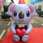 4x3m High Inflatable Birthday Arch Entrance With Koala Inflated Party Decor For Fun Kids - 4