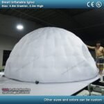 4 6m Diameter Small Inflatable Igloo Tent For Party Events Outdoor Round Camping Kids With Door White Dome Roof - 2