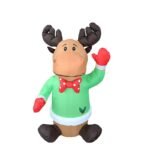 4 Foot Christmas Inflatable Cute Smiling Reindeer Garden Blow-up Decor Lights Outdoor Indoor Holiday Decorations