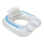 40'' Inflatable Flip-pillow Lounge Chair With Cup Holder Swimming Pool Float Floating Air Bed Swim Water Toys Fun - 2
