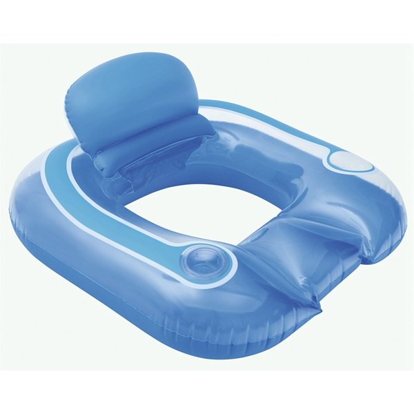 40 Inflatable Lounge Chair Swimming Pool Float With Cup Holder Air Bed Water Toy Flippillow Design - 2