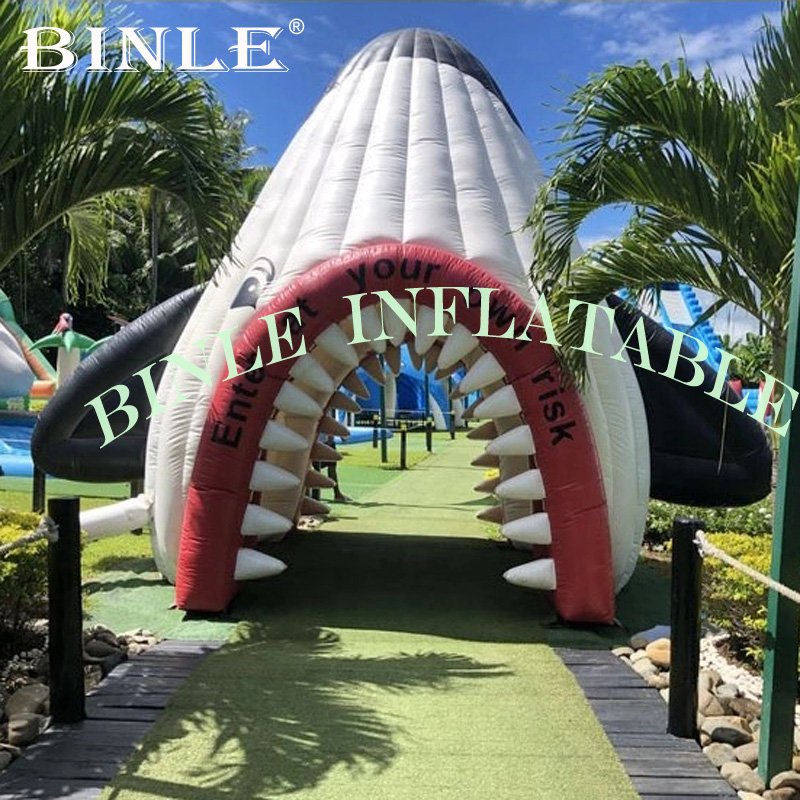 Extralarge 45m Inflatable Shark Tunnel Event Entrance Archway Zoo Park Mascot Tent Party Decoration - 1 Extralarge 45m Inflatable Shark Tunnel Event Entrance Archway Zoo Park Mascot Tent Party Decoration - 1