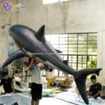 4m Length Air Sealed Inflatable Shark Toys Marine Life Model Hanging Ocean Decoration - 3