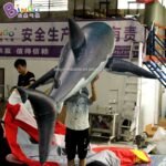 4m Length Air Sealed Inflatable Shark Toys Marine Life Model Hanging Ocean Decoration - 2