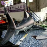 4m Length Air Sealed Inflatable Shark Toys Marine Life Model Hanging Ocean Decoration - 4