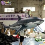 4m Length Air Sealed Inflatable Shark Toys Marine Life Model Hanging Ocean Decoration - 5