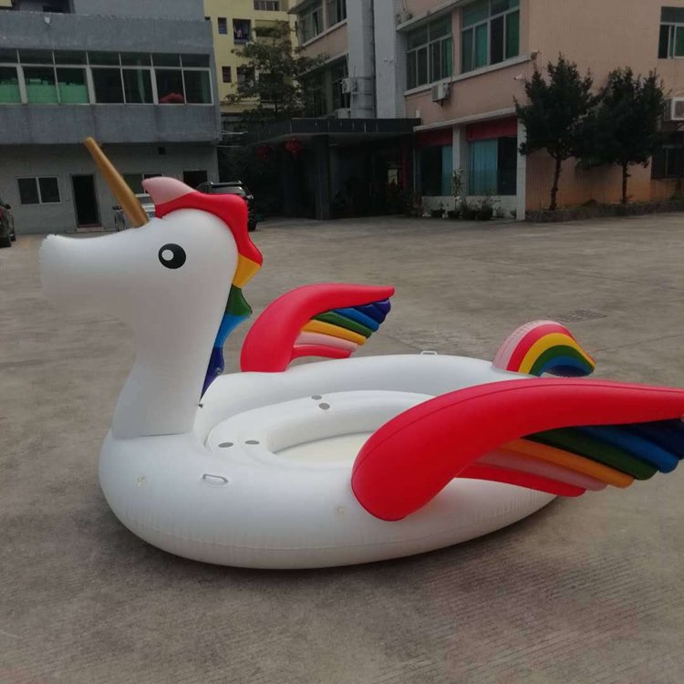 Large Inflatable Unicorn Pink Flamingo Peacock Pool Float Island 4 Person Water Fun Toy For Lake And Pool Parties - 4