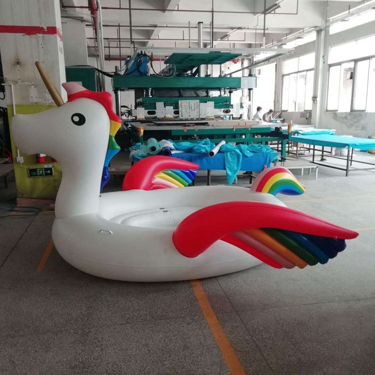 Large Inflatable Unicorn Pink Flamingo Peacock Pool Float Island 4 Person Water Fun Toy For Lake And Pool Parties - 5