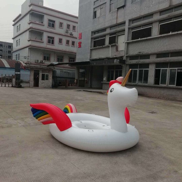 Large Inflatable Unicorn Pink Flamingo Peacock Pool Float Island 4 Person Water Fun Toy For Lake And Pool Parties - 6