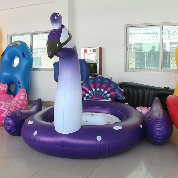 Large Inflatable Unicorn Pink Flamingo Peacock Pool Float Island 4 Person Water Fun Toy For Lake And Pool Parties - 10