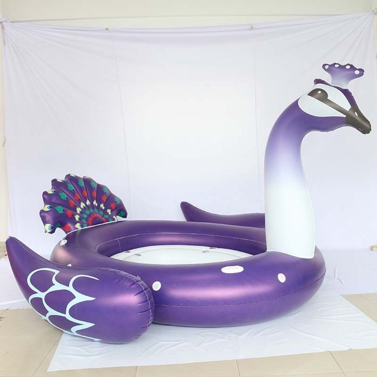 Large Inflatable Unicorn Pink Flamingo Peacock Pool Float Island 4 Person Water Fun Toy For Lake And Pool Parties - 11