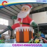4m 6m 8m Christmas Decoration Giant Inflatable Santa Claus Climb Up From Chimney Father Old Man - 3