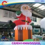 4m 6m 8m Christmas Decoration Giant Inflatable Santa Claus Climb Up From Chimney Father Old Man - 2